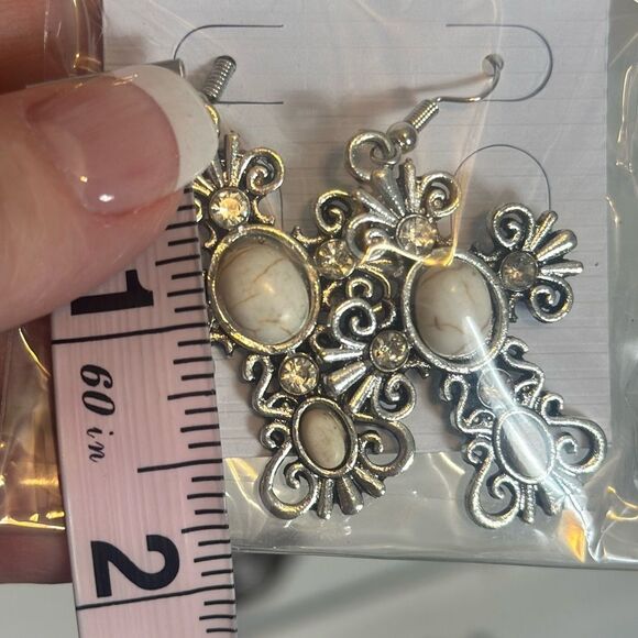 Stone Cross Earrings‎ - Picture 6 of 7